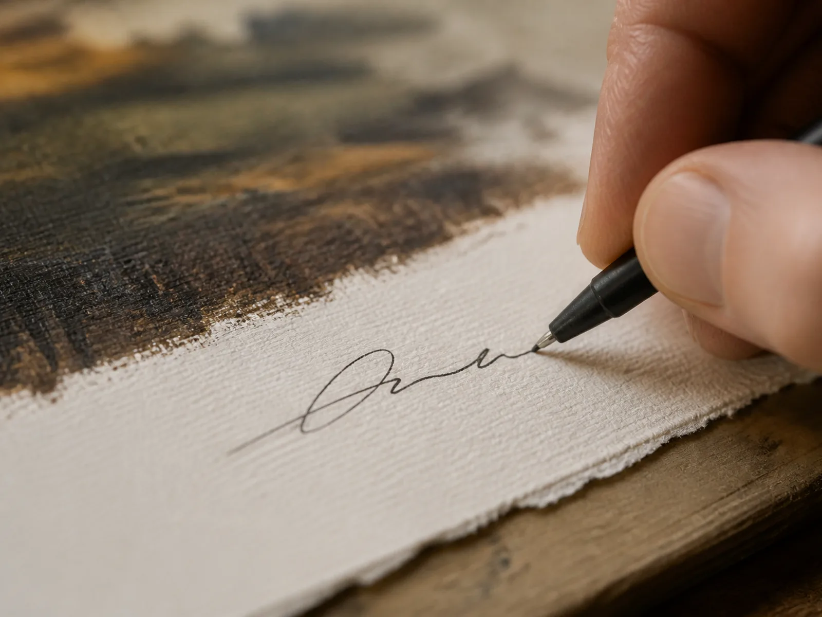 Human-made artwork with process sketches and materials