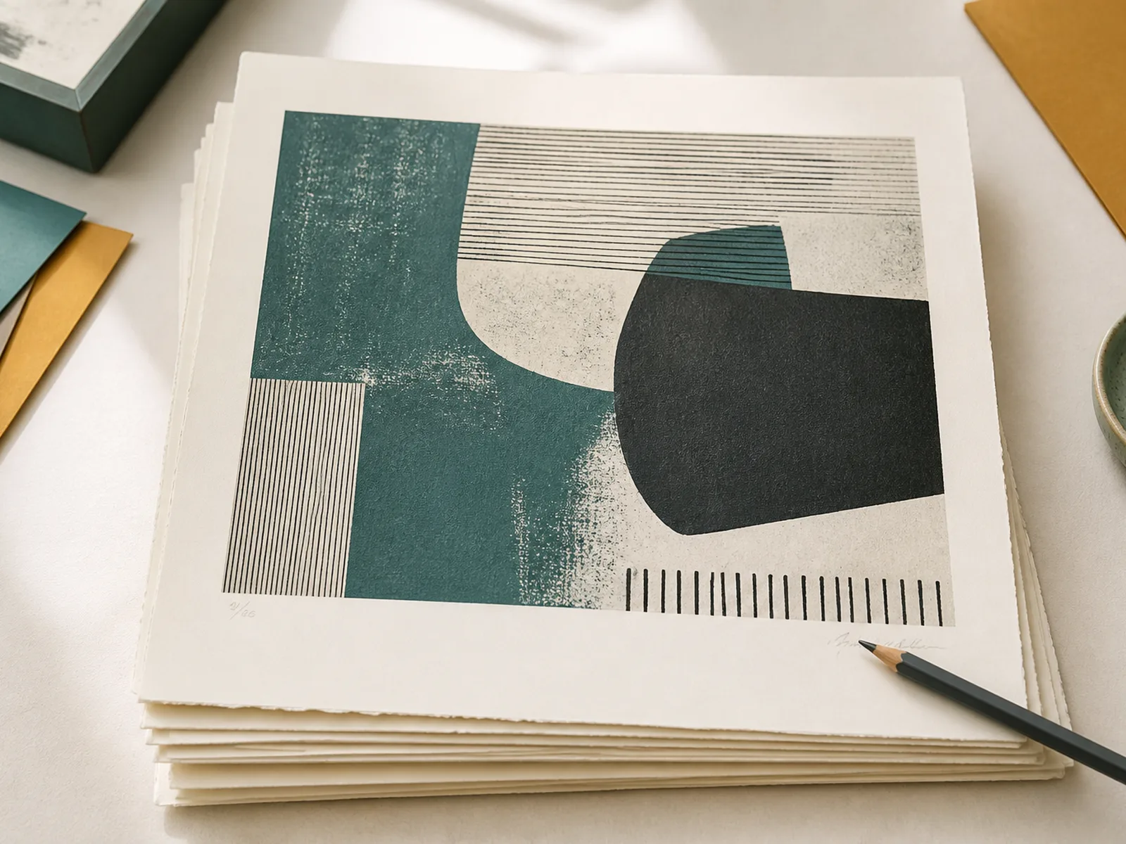Limited editions arranged in the studio