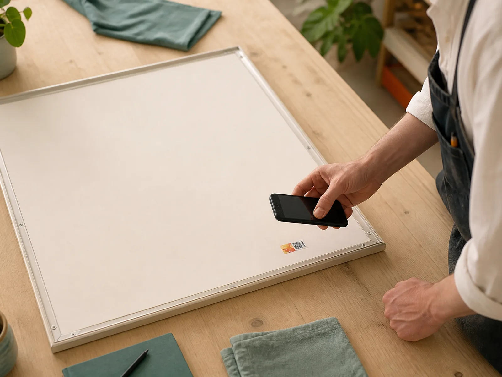 Scanning the seal on the reverse of a print with a phone